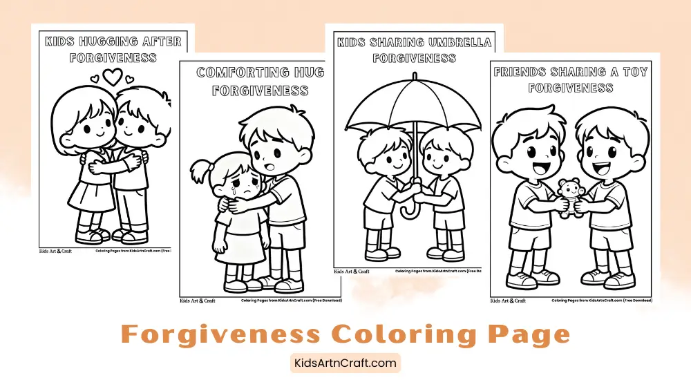 Easy Forgiveness Coloring Pages for Kids
