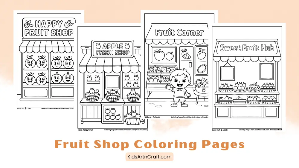 Fruit Shop Coloring Pages for Kids