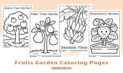 Fruits Garden Coloring Pages for Kids