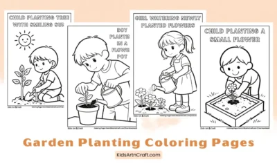 Garden Planting Coloring Pages for Kids