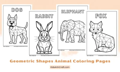 Geometric Shapes Animal Coloring Pages for Kids