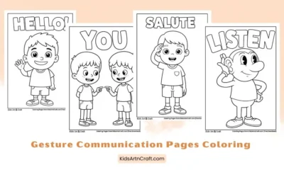 Gesture Communication Coloring Pages for Kids