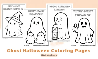 Ghost Coloring Pages for Halloween