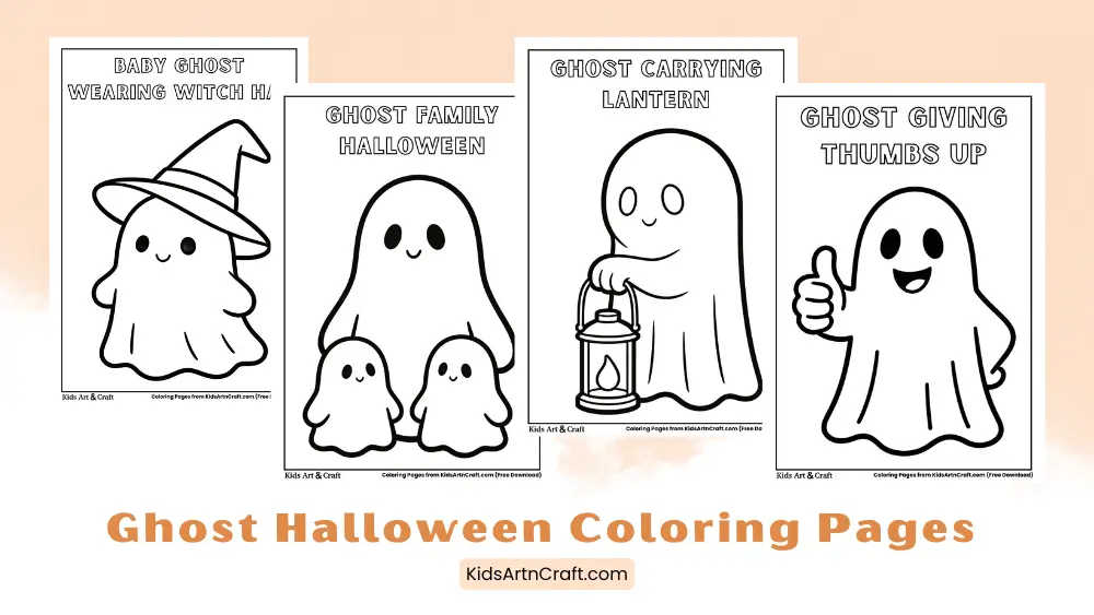 Ghost Coloring Pages for Halloween