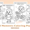 Sweet Girl Moments Coloring Pages for Kids