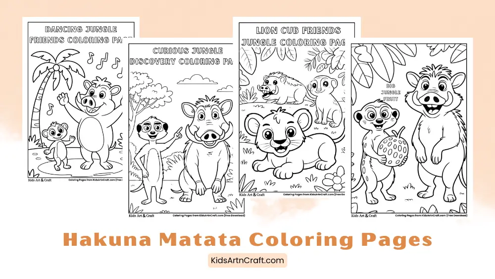 Printable Hakuna Matata Coloring Pages for Kids