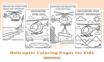 Fun Helicopter Coloring Pages for Kids