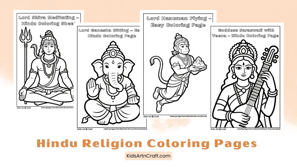 Hindu Religion Coloring Pages for Kids