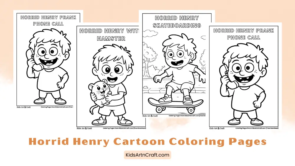 Best Horrid Henry Cartoon Coloring Pages for Kids