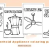 Simple Household Appliance Coloring Pages for Kids
