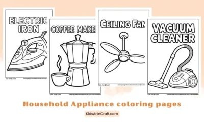 Simple Household Appliance Coloring Pages for Kids