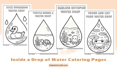 Inside a Drop of Water Coloring Pages for Kids