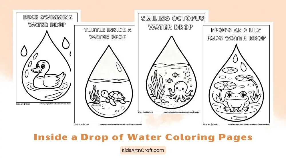 Inside a Drop of Water Coloring Pages for Kids