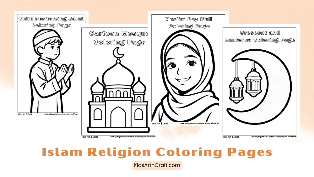 Islam Religion Coloring Pages for Kids