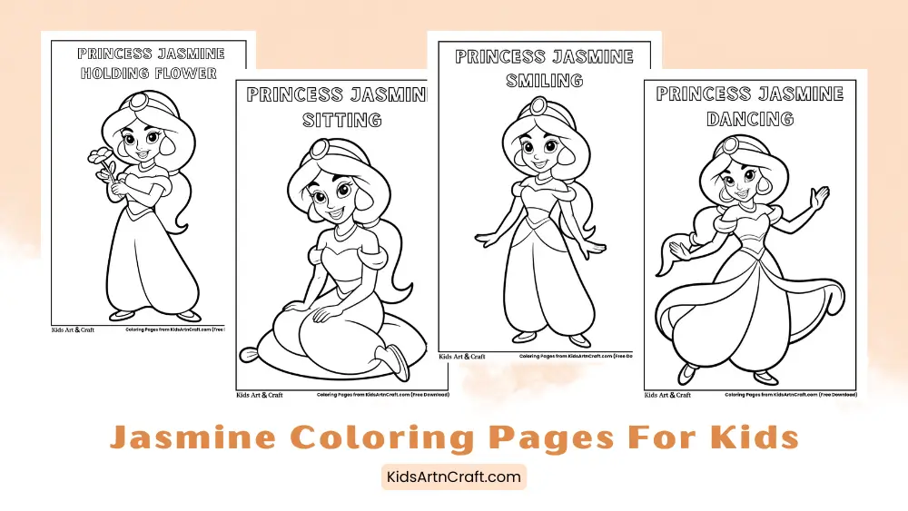 Jasmine Coloring Pages for Kids