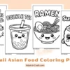 Kawaii Asian Food Coloring Pages for Kids