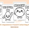 Kawaii Japanese Food Coloring Pages for Kids