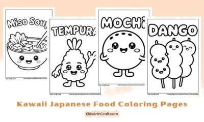 Kawaii Japanese Food Coloring Pages for Kids