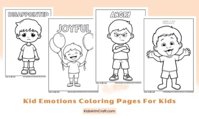 Kid Emotions Coloring Pages for Kids