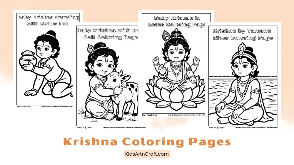 Krishna Coloring Pages for Kids