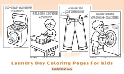 Laundry Day Coloring Pages for Kids