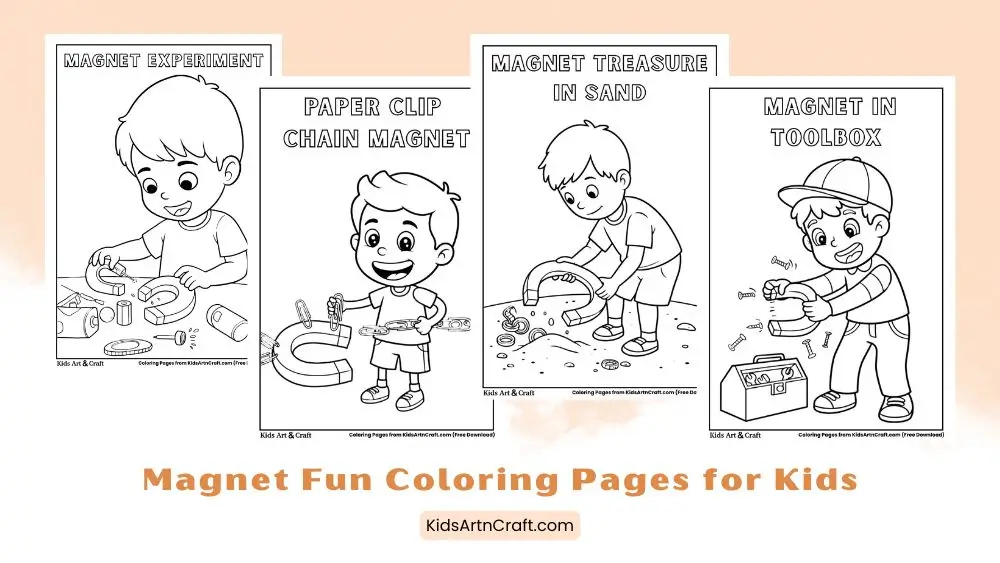 Magnet Fun Coloring Pages for Kids