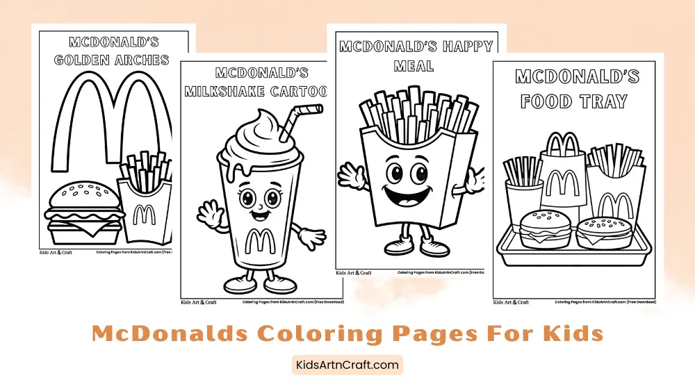 Simple McDonald's Coloring Pages for Kids
