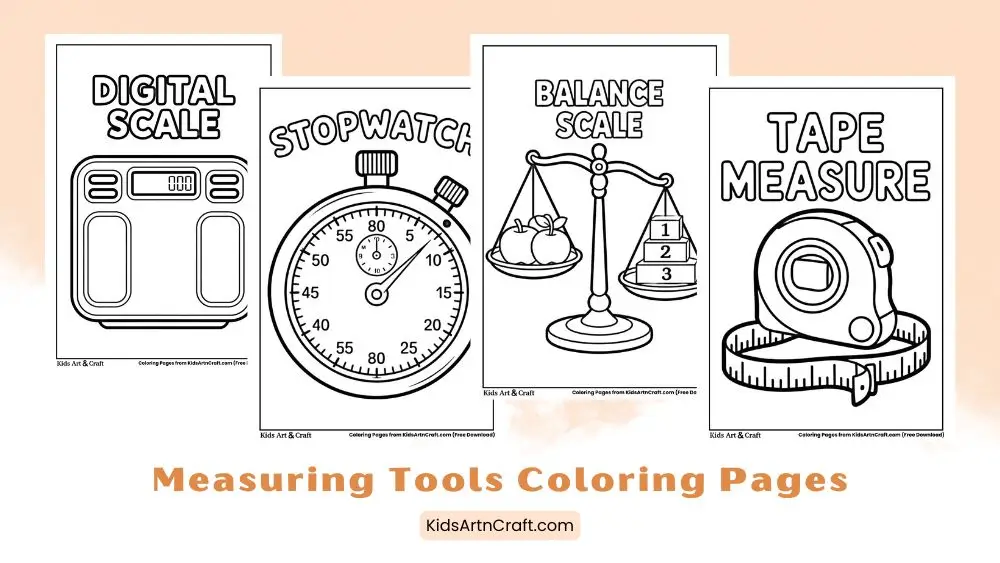Fun Measuring Tools Coloring Pages for Kids