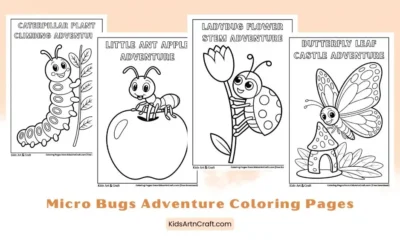 Micro Bugs Adventure Coloring Pages for Kids