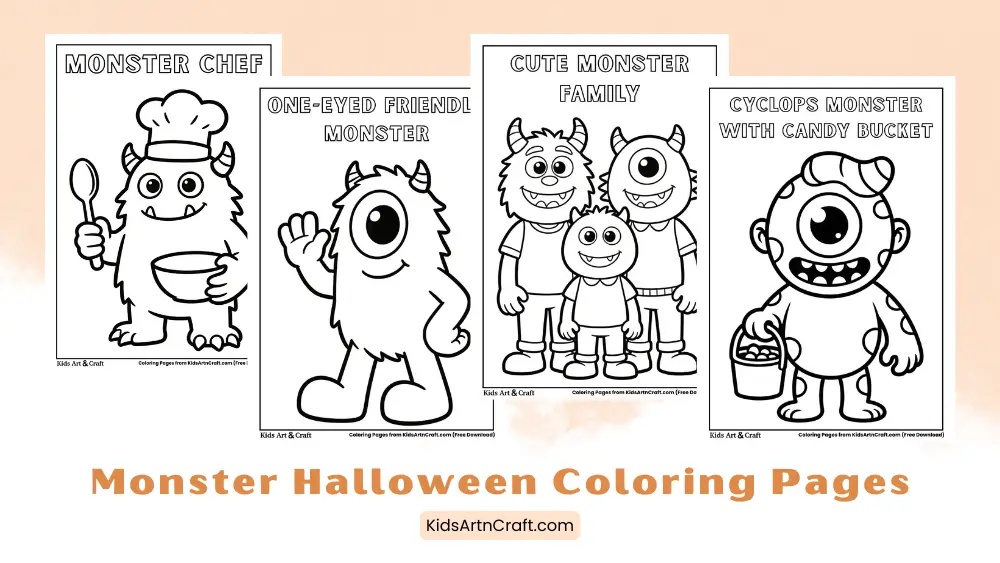 Monster Coloring Pages for Halloween