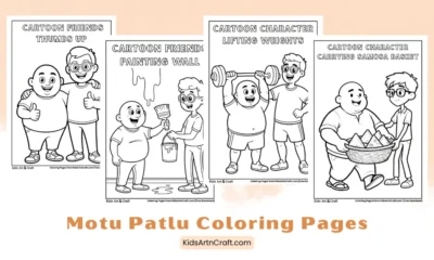 Cute Motu Patlu Coloring Pages for Kids