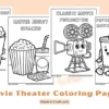 Movie Theater Fun Coloring Pages for Kids