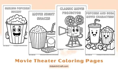 Movie Theater Fun Coloring Pages for Kids