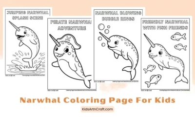 Narwhal Animal Coloring Pages for Kids