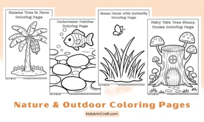 Simple Nature & Outdoor Coloring Page for Kids