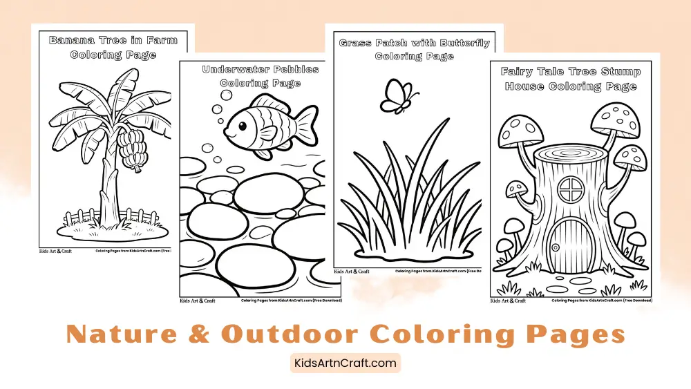 Simple Nature & Outdoor Coloring Page for Kids