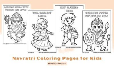 Navratri Festival Coloring Pages for Kids