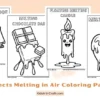 Objects Melting in Air Coloring Pages for Kids