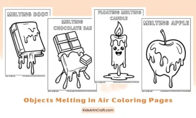 Objects Melting in Air Coloring Pages for Kids