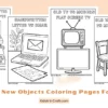Old vs New Objects Coloring Pages for Kids