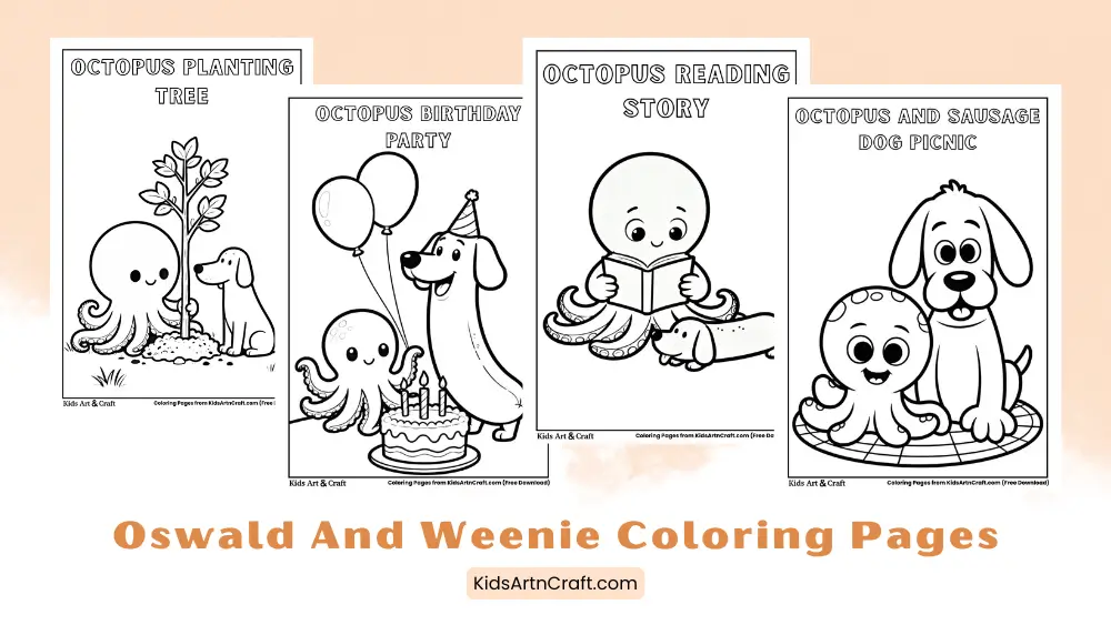 Fun Oswald and Weenie Coloring Pages for Kids