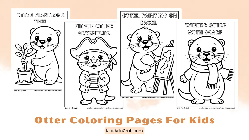 Otter Coloring Pages for Kids