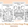 Party Masks Coloring Pages for Kids