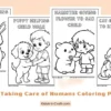 Pets Taking Care of Humans Coloring Pages for Kids