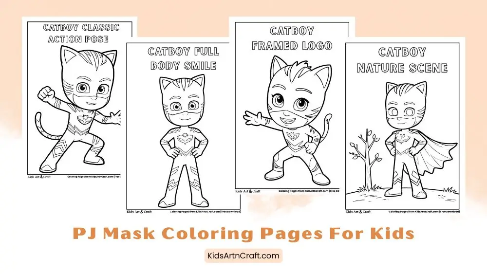 Printable PJ Masks Coloring Pages for Kids