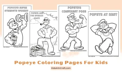 Popeye Cartoon Coloring Pages for Kids