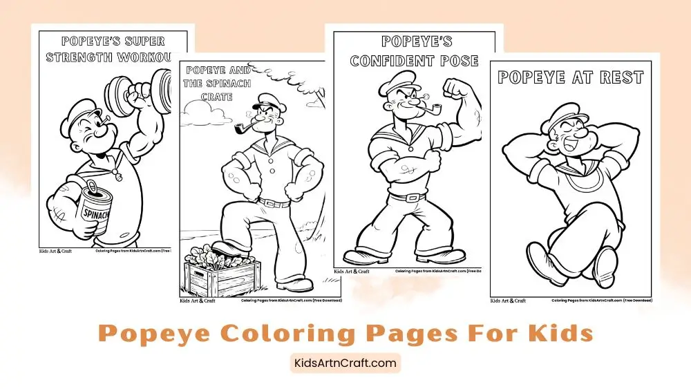 Popeye Cartoon Coloring Pages for Kids