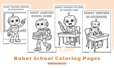Robot School Coloring Pages for Kids