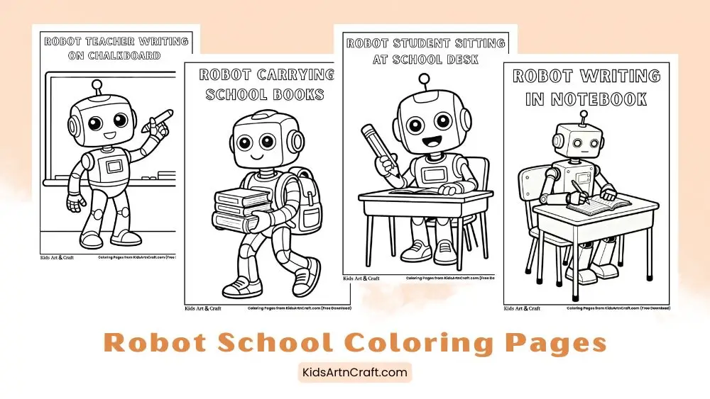 Robot School Coloring Pages for Kids
