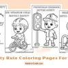 Simple Safety Rules Coloring Pages for Kids